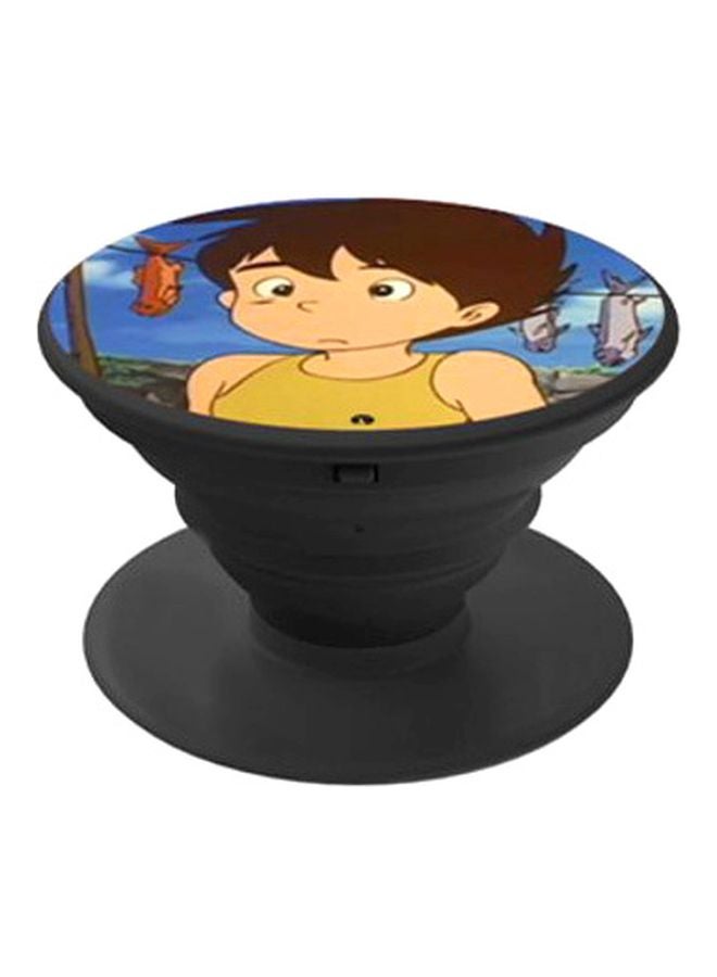 BP Anime Adnan And Lina Printed Pop Up Phone Grip Holder Black/Blue/Brown - Image 1