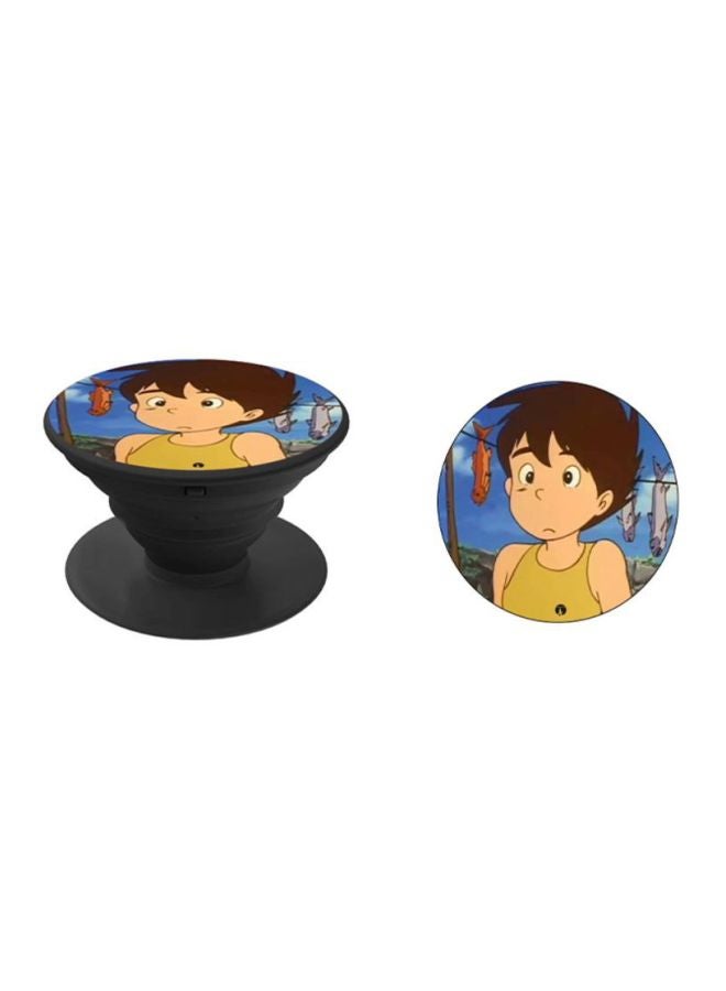 BP Anime Adnan And Lina Printed Pop Up Phone Grip Holder Black/Blue/Brown - Image 2