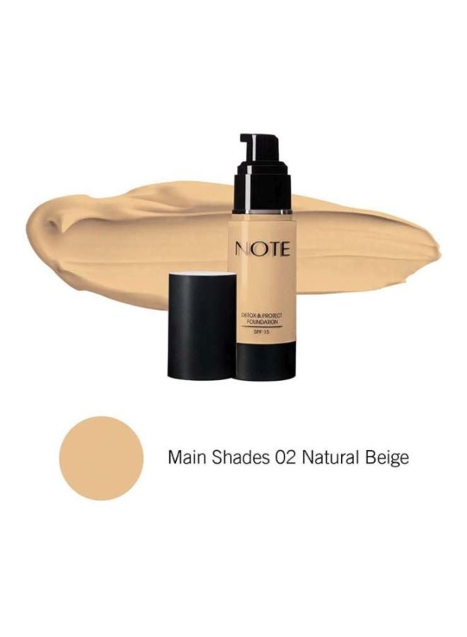 Note Detox And Protect Foundation 02 Natural Beige  - Image 2