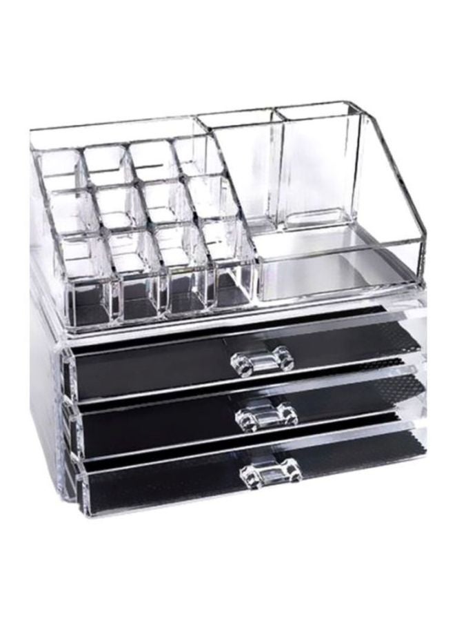 NEW LOOK 3-Drawer Cosmetic And Jewellery Storage Organizer Clear - Image 2