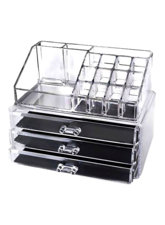 NEW LOOK 3-Drawer Cosmetic And Jewellery Storage Organizer Clear - Image 1