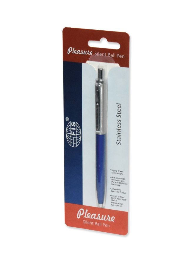 FIS 10-Piece Pleasure Silent Ballpoint Pen Set Blue/Silver - Image 2