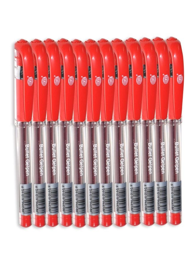 إف اي أس  مجموعة أقلام بوليت بحبر جل، من 12 قطعة أحمر - Image 1