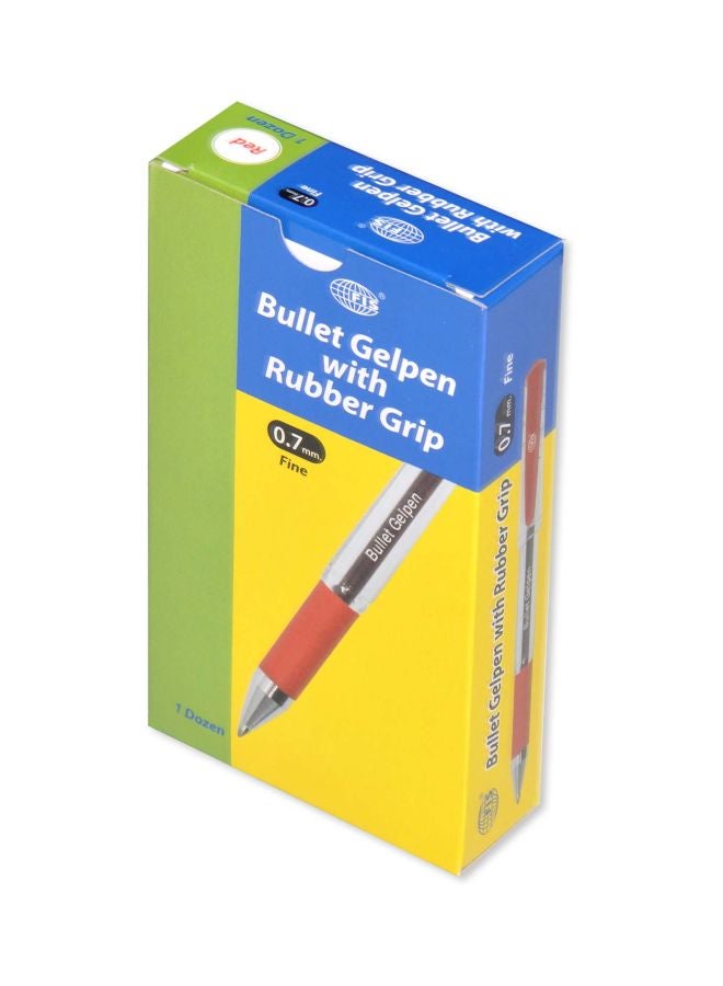 إف اي أس  مجموعة أقلام بوليت بحبر جل، من 12 قطعة أحمر - Image 2