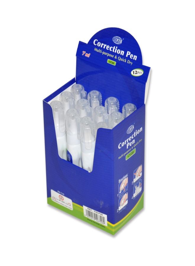 FIS 12-Piece Correction Pen Set White - Image 2