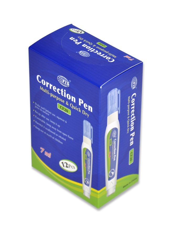 FIS 12-Piece Correction Pen Set White - Image 3