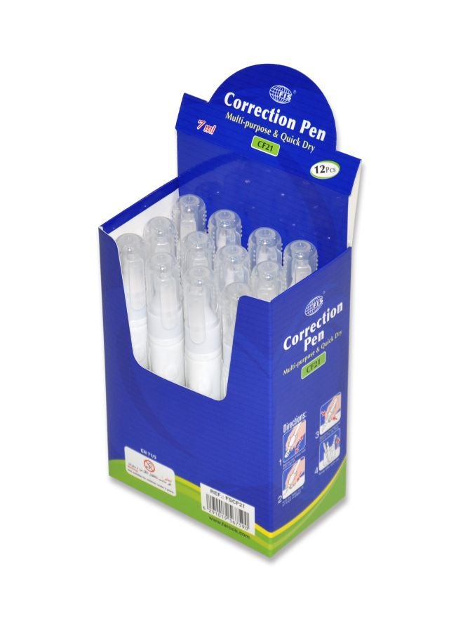 FIS 12-Piece Correction Pen Set White - Image 2