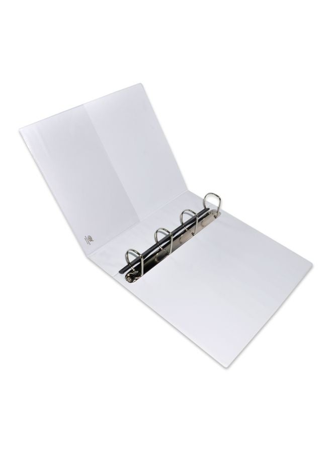 FIS Heavy Duty A4 4-D Ring Binder White/Grey  - Image 2