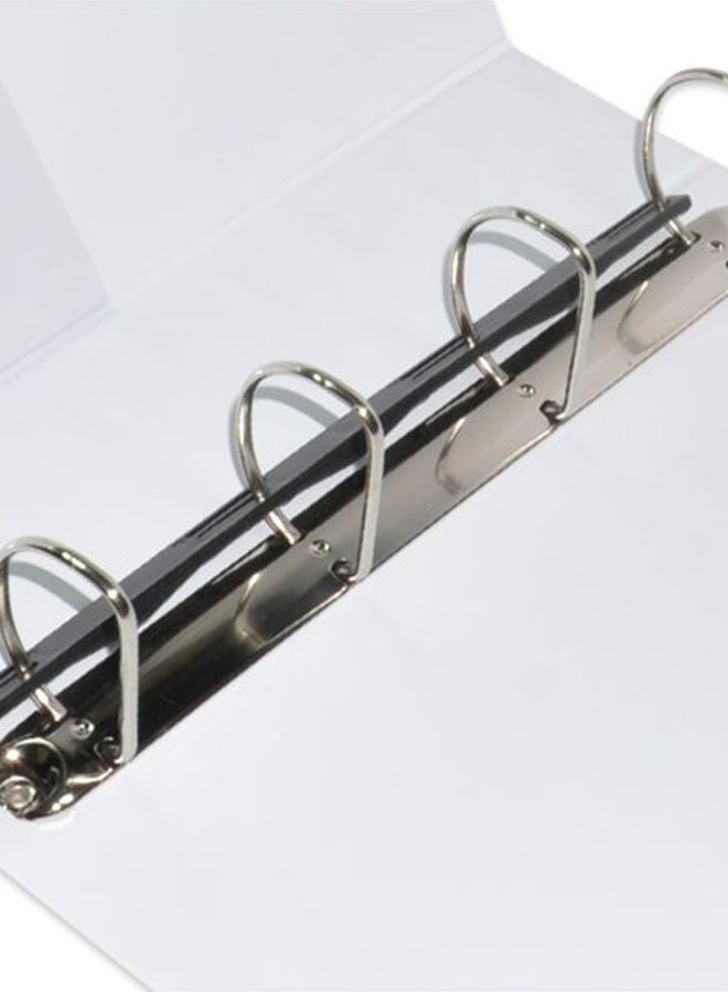 FIS Heavy Duty A4 4-D Ring Binder White/Grey  - Image 3