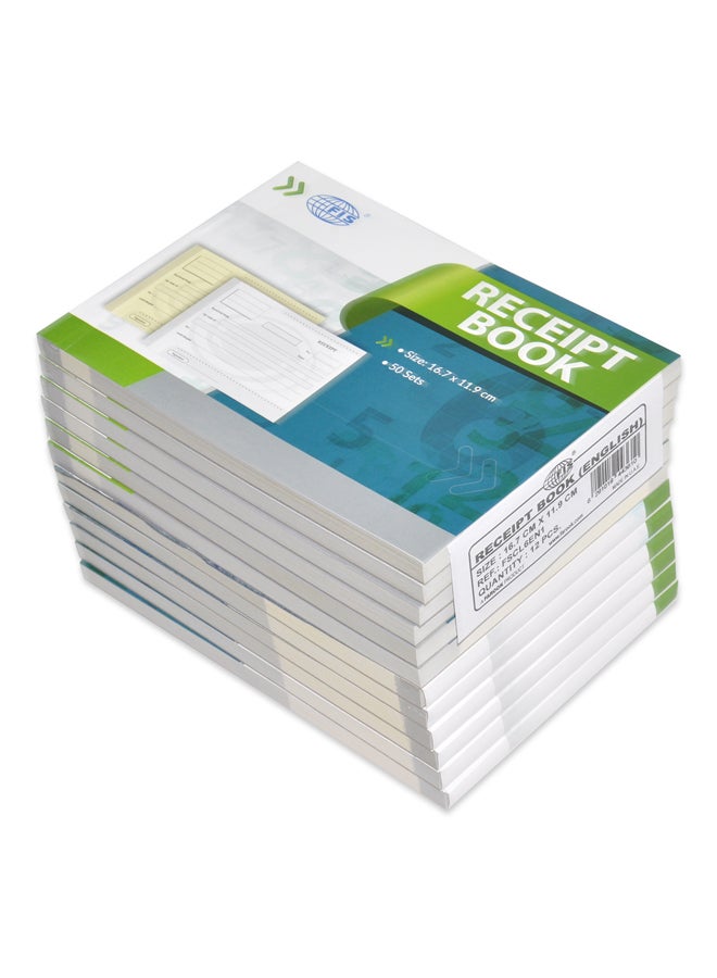 إف اي أس  مجموعة كتب استلام مكونة من 12 قطعة أزرق/ رمادي/ أبيض - Image 1