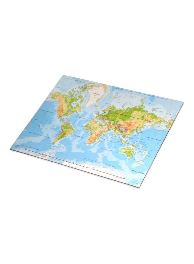 FIS Desk Blotter With Arabic World Map Blue/Yellow/Green