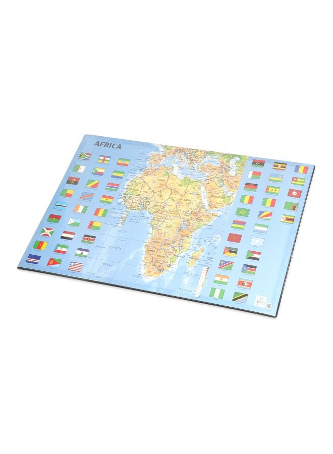 إف اي أس  منصة مكتب بتصميم خريطة أفريقيا أزرق/أصفر/أخضر