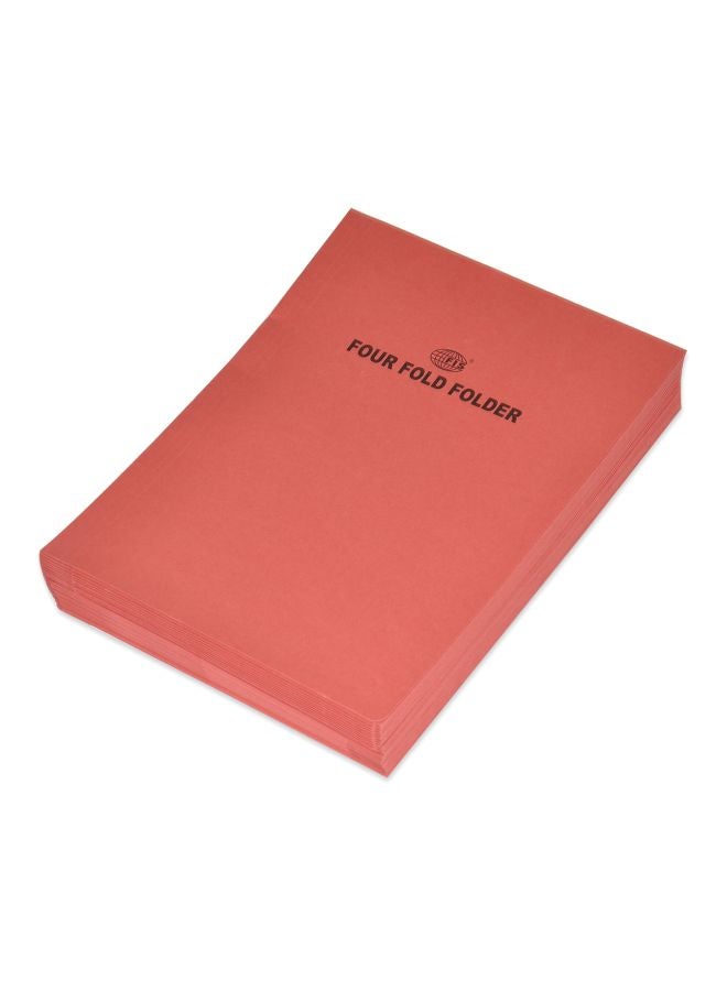 إف اي أس  حافظة رباعية الطيات مقاس A4 من 25 قطعة أحمر - Image 1