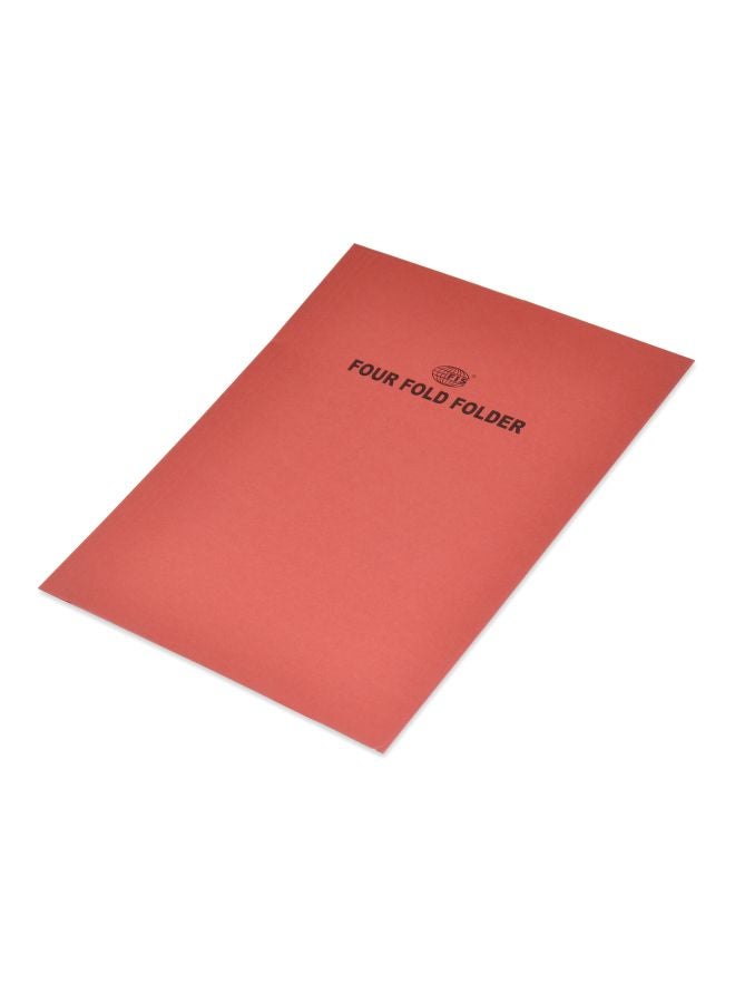 إف اي أس  حافظة رباعية الطيات مقاس A4 من 25 قطعة أحمر - Image 3