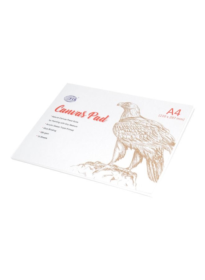 FIS 10-Sheet A4 Canvas Pad White - Image 1