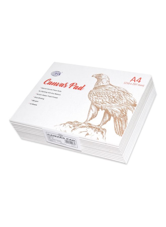 FIS 10-Sheet A4 Canvas Pad White - Image 3