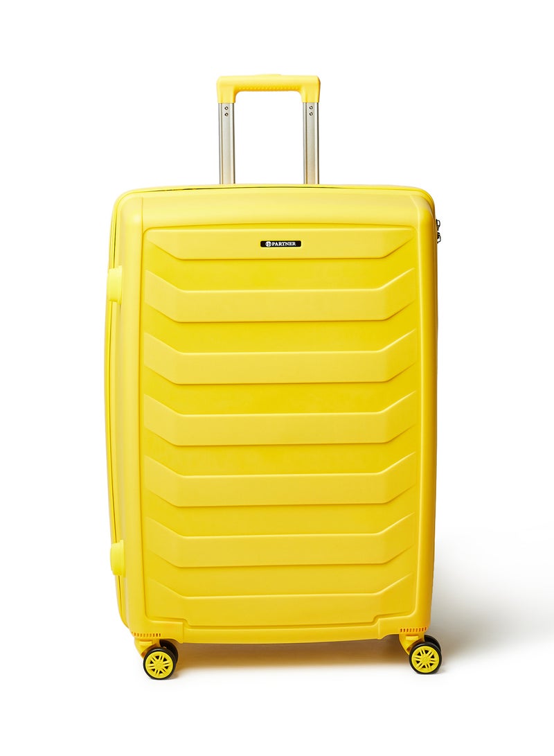 PARTNER - 3 Piece Hardside Luggage Trolley Set Yellow - Image 1