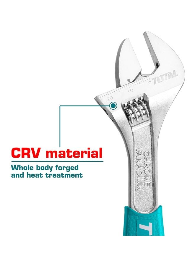 TOTAL Adjustable Wrench Teal/Silver 8inch - Image 3