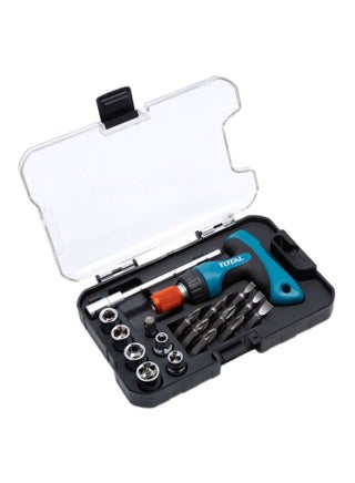 18-Piece Multi Purpose Bit With T-Handle Wrench Set Teal/Black/Silver 15x11x3cm - v1604756356/N12289246A_1