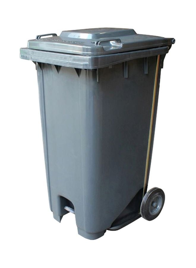 Cosmoplast Industrial Waste Bin With Pedal And Wheels Grey 240Liters  - Image 1