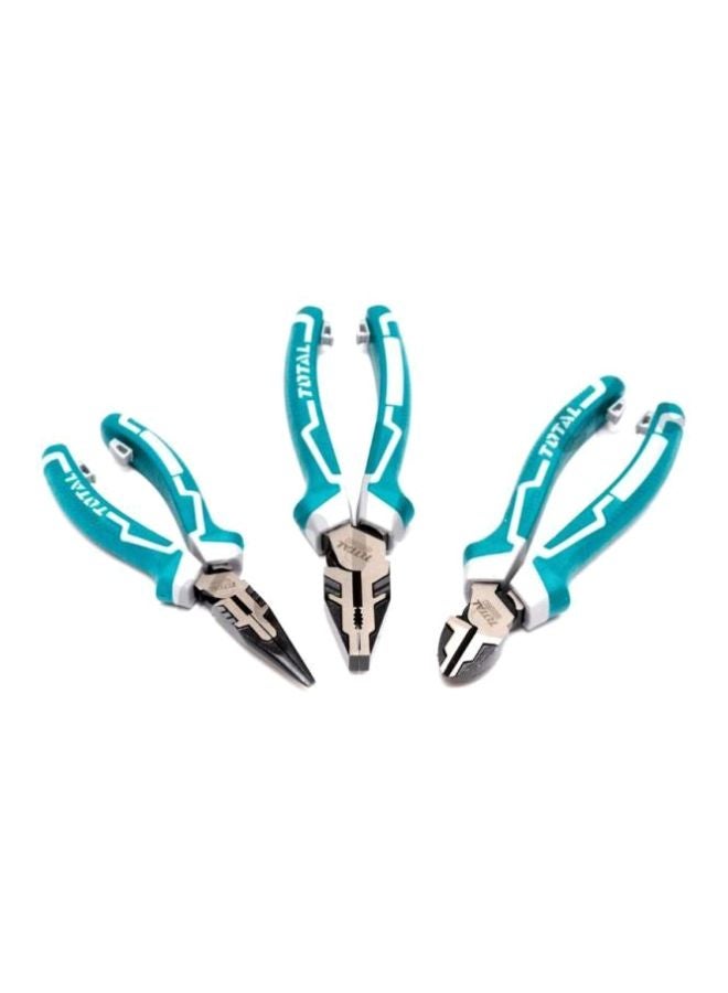 توتال - طقم زراديات عالية الرفع ون ستوب تولز ستيشن من 3 قطع أزرق/رمادي High Leverage Combination Pliers 200, High Leverage Diagonal Cutting Pliers 180, High Leverage Long Nose Pliers 160 - Image 1