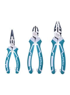 طقم زراديات عالية الرفع ون ستوب تولز ستيشن من 3 قطع أزرق/رمادي High Leverage Combination Pliers 200, High Leverage Diagonal Cutting Pliers 180, High Leverage Long Nose Pliers 160
