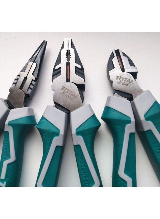 توتال - طقم زراديات عالية الرفع ون ستوب تولز ستيشن من 3 قطع أزرق/رمادي High Leverage Combination Pliers 200, High Leverage Diagonal Cutting Pliers 180, High Leverage Long Nose Pliers 160 - Image 1