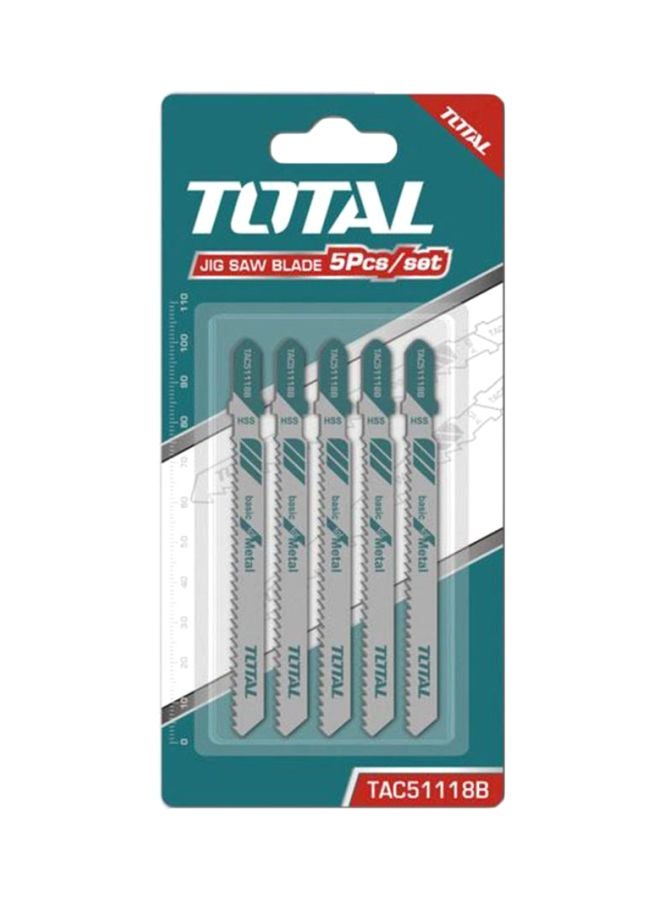 توتال طقم شفرات منشار مكون من 5 قطع فضي / أزرق