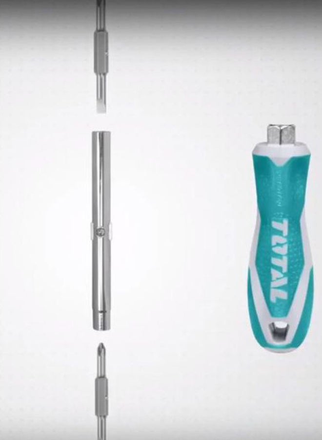 توتال طقم مفكات براغي 6 في 1 أخضر / أبيض / فضي 75مم - Image 3