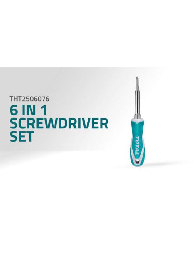 توتال طقم مفكات براغي 6 في 1 أخضر / أبيض / فضي 75مم - Image 5