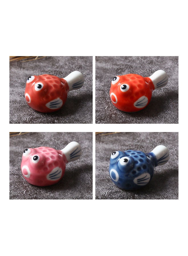Cartoon Ceramic Decorative Chopsticks Holder Rack Puffer Shape Spoon Fork Rest Kitchen Tableware multicolor 5*5*5cm - Image 3