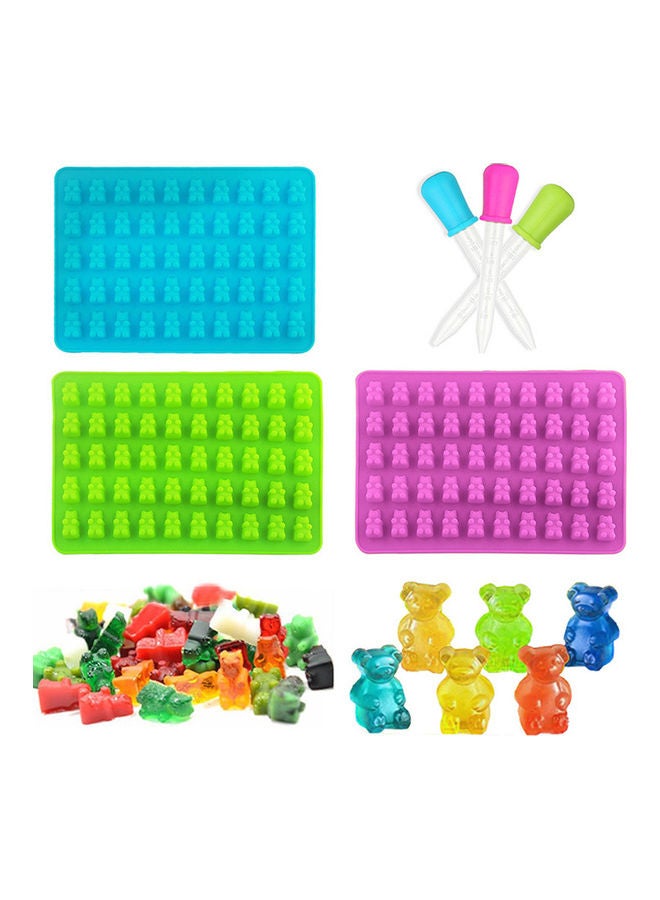 50 Cavity Silicone Mold Bear Shape Mould for Candy Jelly Ice Tube Tray red 20*20*20cm - Image 2