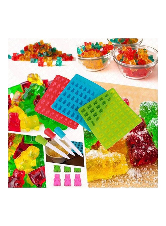 50 Cavity Silicone Mold Bear Shape Mould for Candy Jelly Ice Tube Tray red 20*20*20cm - Image 3