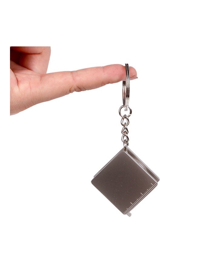 Generic Mini Stainless Steel Retractable Measure Tape Ruler Keychain Key Ring Pendant Silver 20*10*20cm  - Image 4