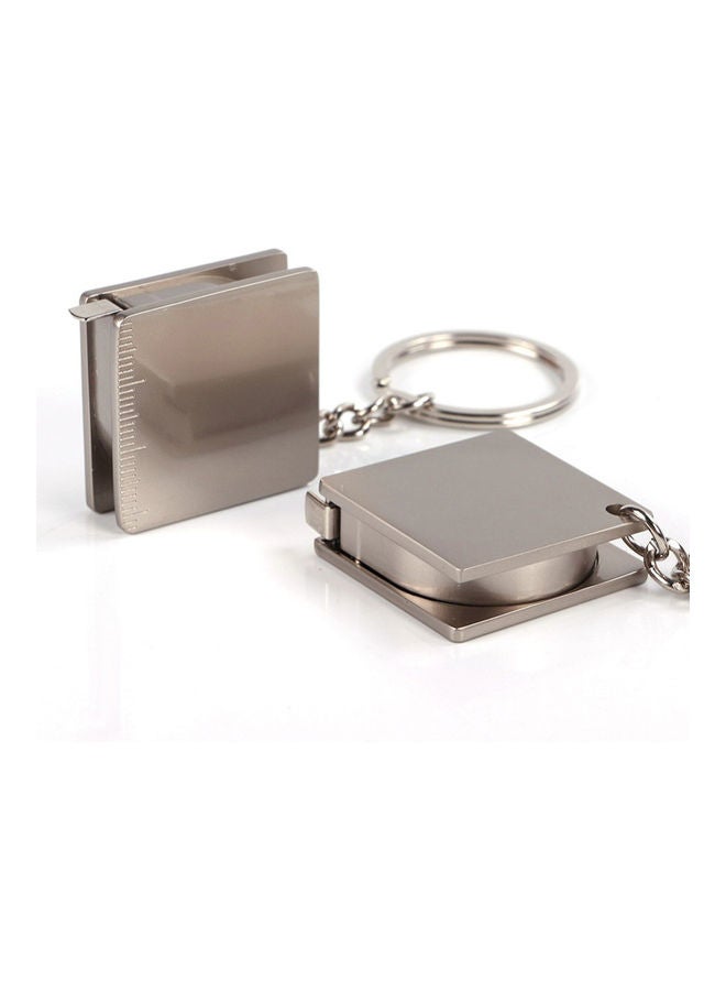 Generic Mini Stainless Steel Retractable Measure Tape Ruler Keychain Key Ring Pendant Silver 20*10*20cm  - Image 5