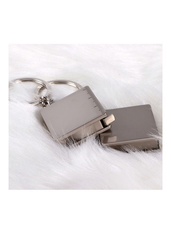 Generic Mini Stainless Steel Retractable Measure Tape Ruler Keychain Key Ring Pendant Silver 20*10*20cm  - Image 3