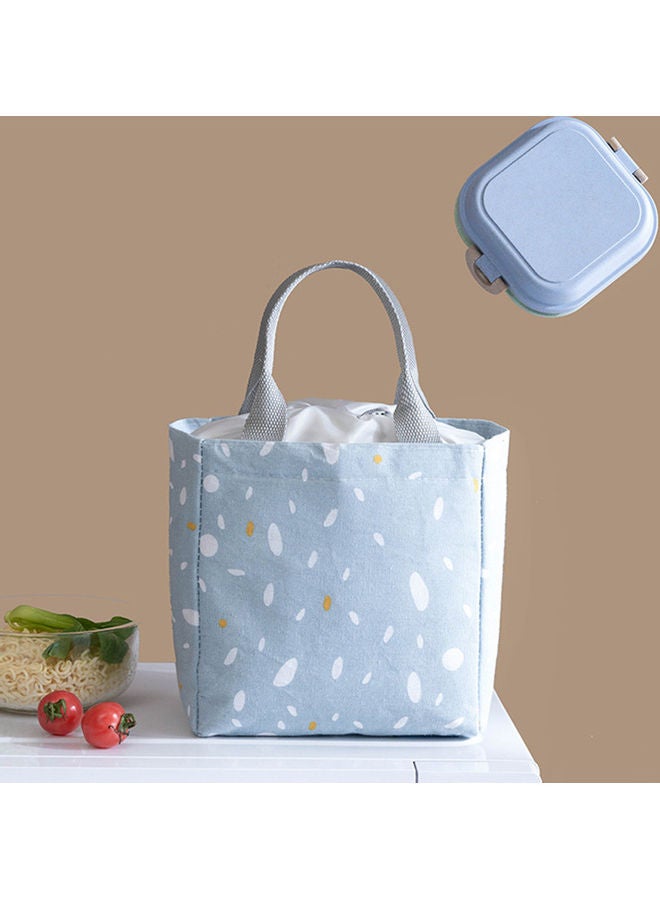 Insulation Lunch Box Bag Thermal Picnic Food Storage Beam Pocket with Drawstring Large capacity blue 20*20*20cm  - Image 2