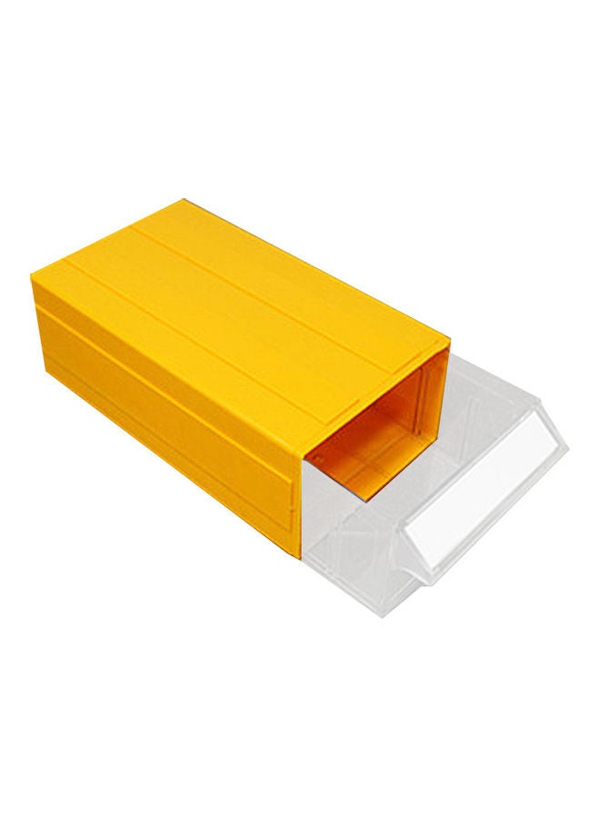 Stackable Plastic Thick Small Parts Cabinet Container Box Drawer Storage Shelf Yellow 20*10*20cm - Image 1