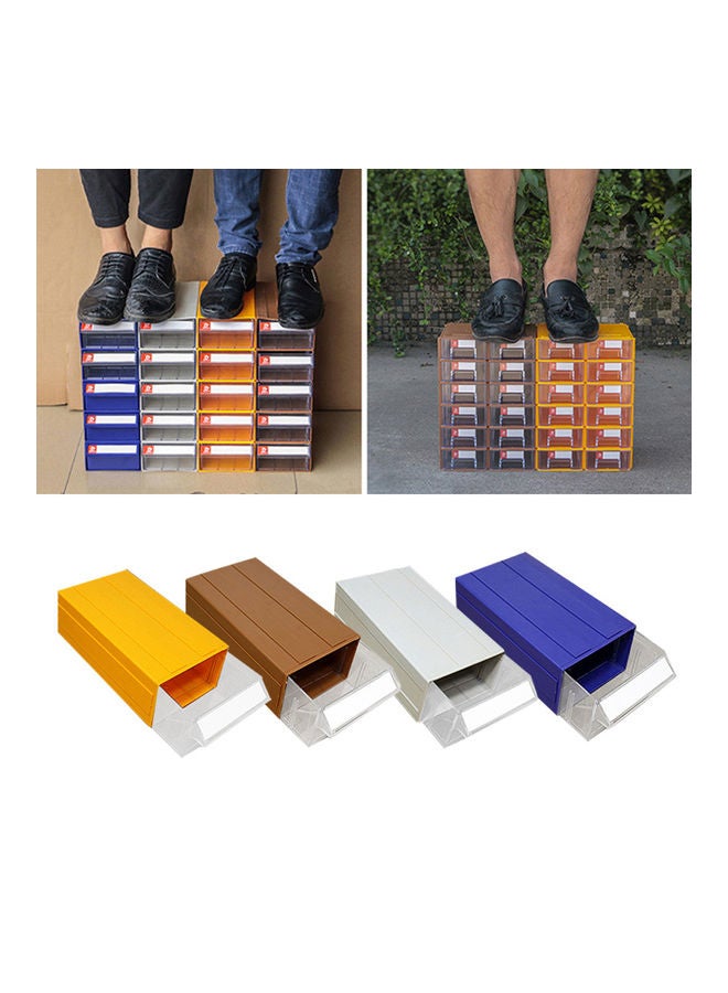 Stackable Plastic Thick Small Parts Cabinet Container Box Drawer Storage Shelf Yellow 20*10*20cm - Image 3