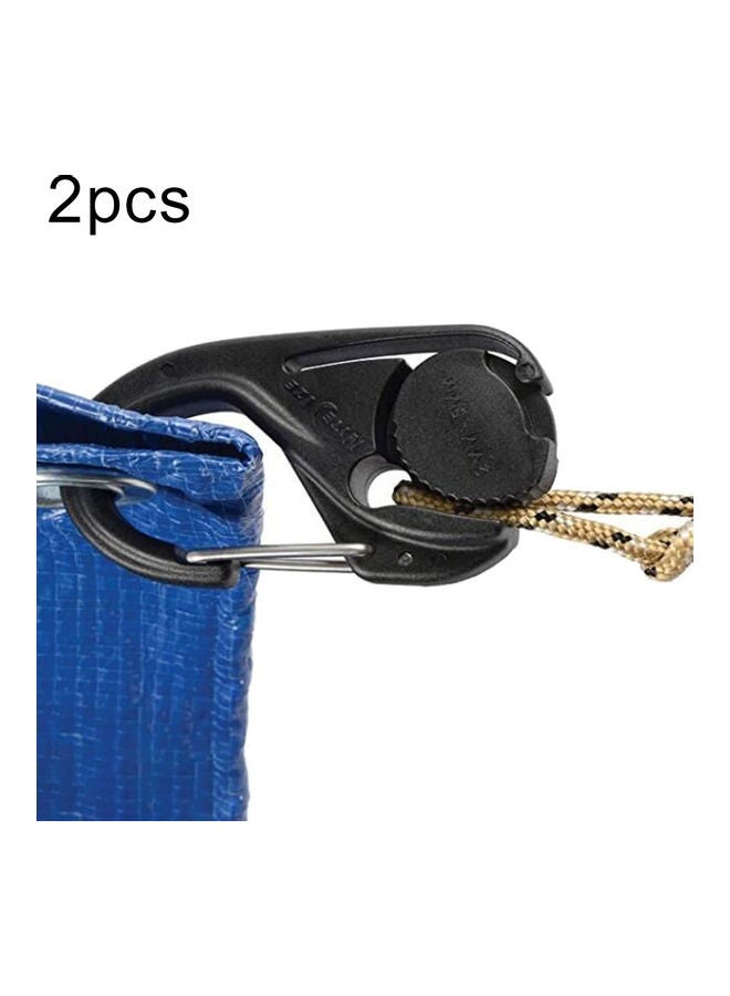 قطعتان لتثبيت وشد الأحبال بإحكام مثالي لأنشطة التخييم أسود 20*10*20سم - Image 2