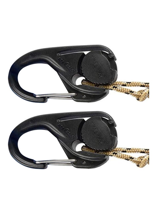 قطعتان لتثبيت وشد الأحبال بإحكام مثالي لأنشطة التخييم أسود 20*10*20سم - Image 1