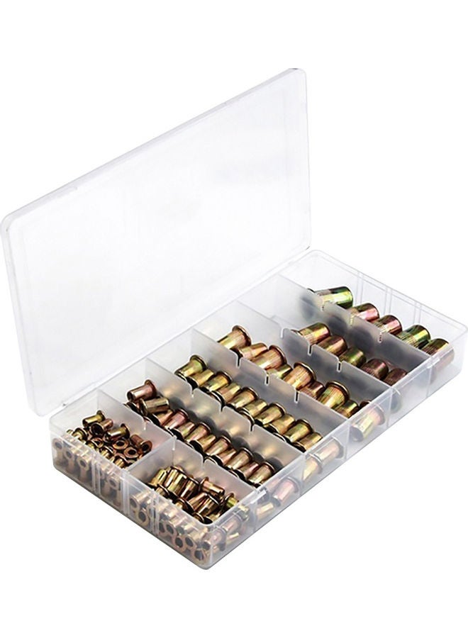165Pcs M3 M4 M5 M6 M8 M10 M12 Thread Metal Nutsert Rivet Nut Set Accessories multicolor 20*10*20cm