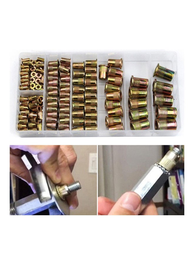 165Pcs M3 M4 M5 M6 M8 M10 M12 Thread Metal Nutsert Rivet Nut Set Accessories multicolor 20*10*20cm