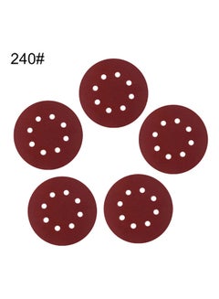 5Pcs 40-240 Grit 125mm Round Polishing Sandpaper 8 Holes Sanding Disk Sheets brown 20*10*20cm