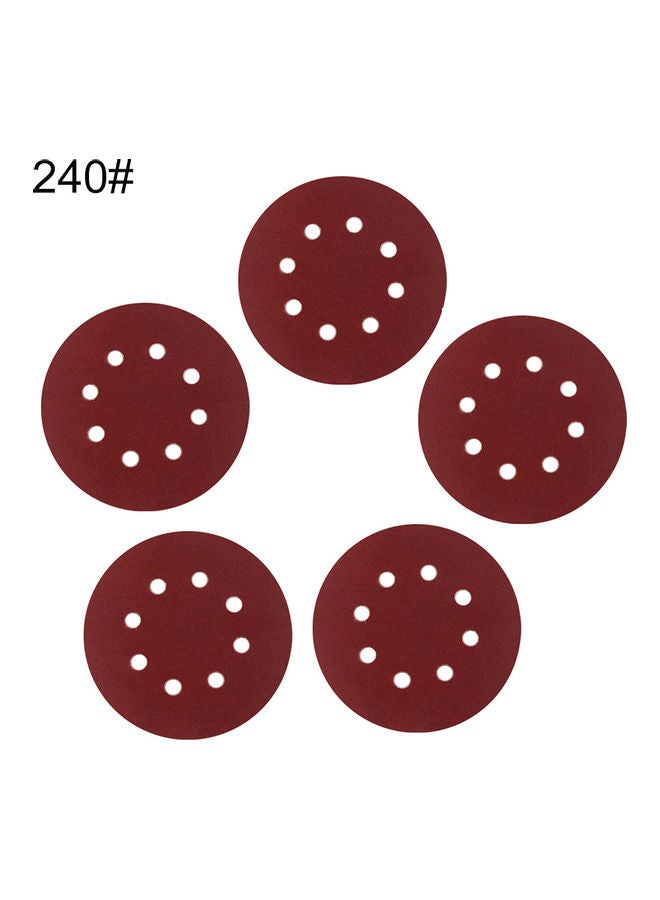 Generic - 5Pcs 40-240 Grit 125mm Round Polishing Sandpaper 8 Holes Sanding Disk Sheets brown 20*10*20cm - Image 1