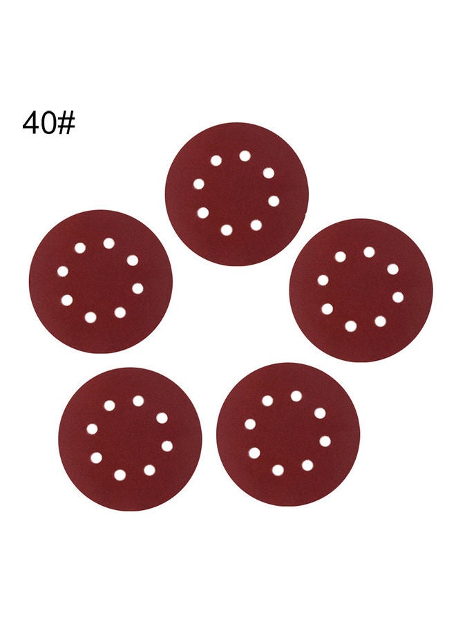 Generic - 5Pcs 40-240 Grit 125mm Round Polishing Sandpaper 8 Holes Sanding Disk Sheets brown 20*10*20cm - Image 1
