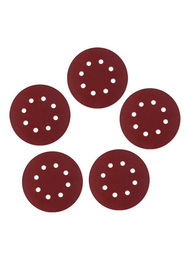 5Pcs 40-240 Grit 125mm Round Polishing Sandpaper 8 Holes Sanding Disk Sheets brown 20*10*20cm - Image 5