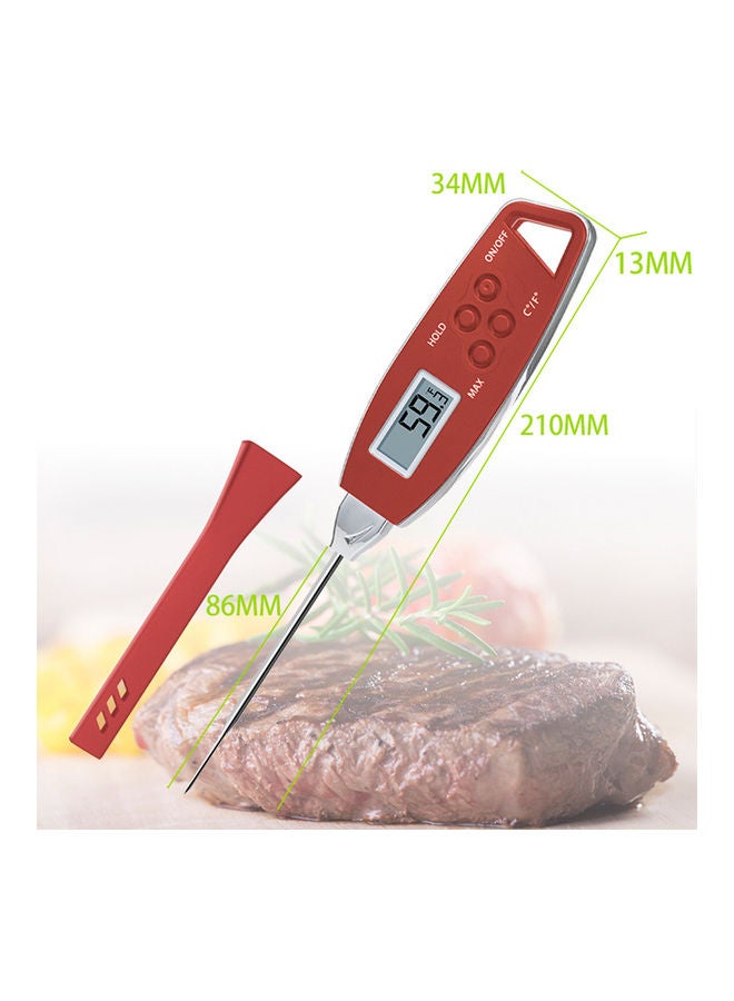 Digital Food Thermometer Backlight Instant Read Meat Thermometer Barbecue BBQ Grill Smoker Thermometer Cooking Baking Oven Thermometer Red 25*4*22.5cm - Image 5
