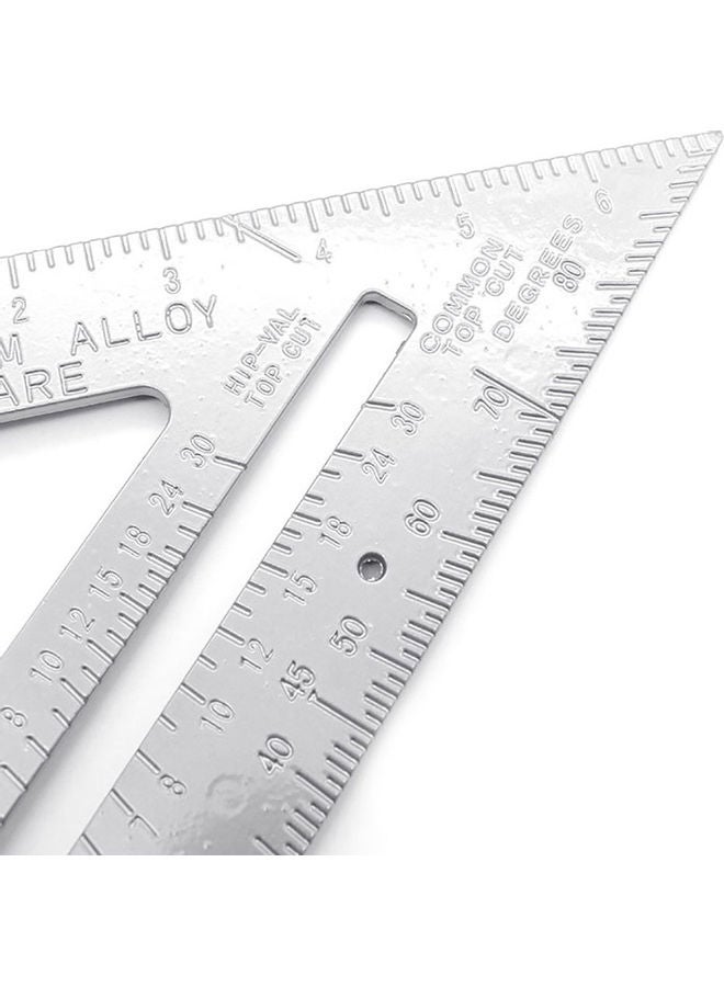 Generic 7inch Aluminum Alloy Triangle Angle Protractor Measuring Ruler Woodworking Tool Silver 20*10*20cm  - Image 5