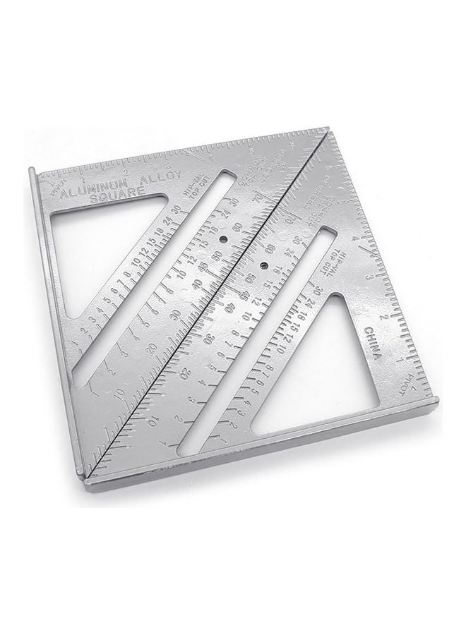 Generic 7inch Aluminum Alloy Triangle Angle Protractor Measuring Ruler Woodworking Tool Silver 20*10*20cm  - Image 4